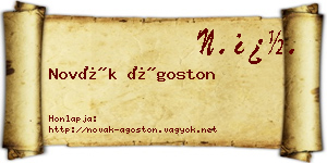Novák Ágoston névjegykártya