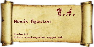 Novák Ágoston névjegykártya