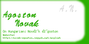 agoston novak business card